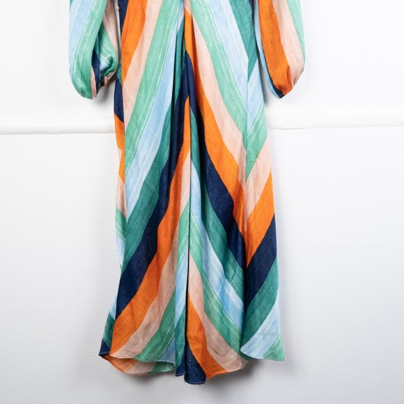 NEW ALI & JAY Sunset Skies Midi Dress with puff sleeves size M - Picture 9 of 12